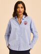 Blauw overhemd lange mouw strepen embleem I.Code-3