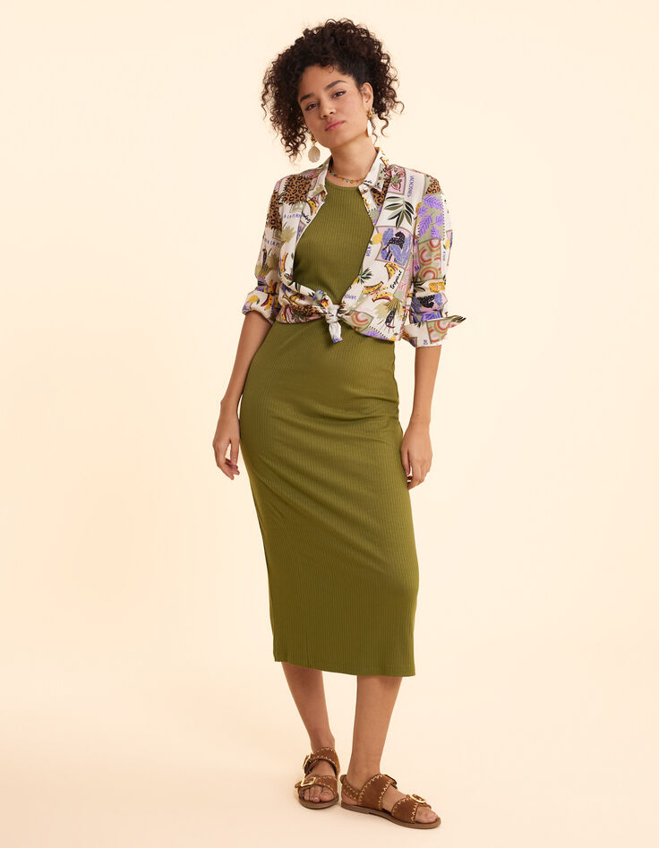 Khaki Schlauchkleid I.Code-3