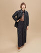I.Code black faux leather overshirt with press studs-6