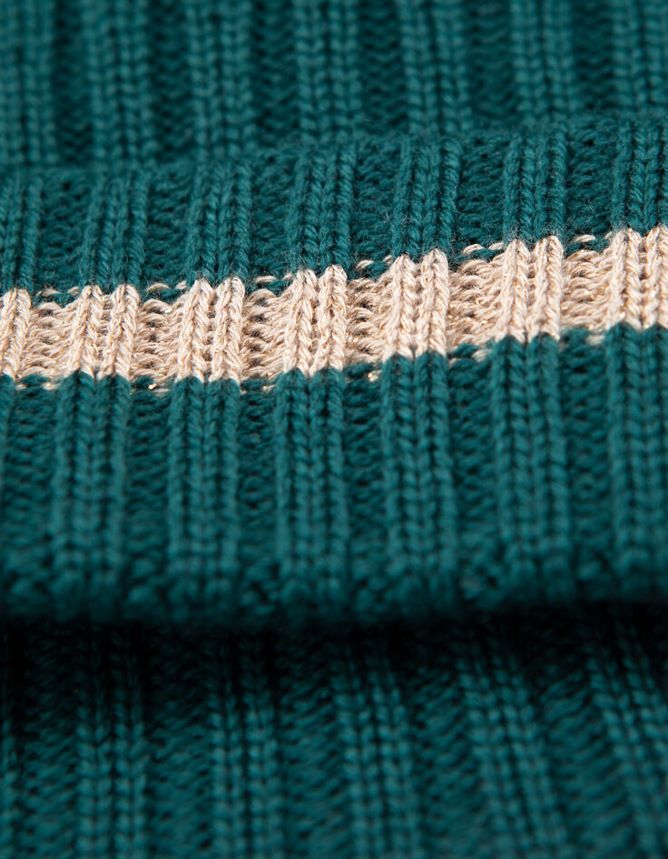 Gorro de punto canalé verde I.Code x Lafrançaise-4 Gorro de punto canalé verde I.Code x Lafrançaise-4