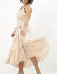 Hibiskusrosa, langes Kleid mit goldfarbenem Glitzer I.Code-2