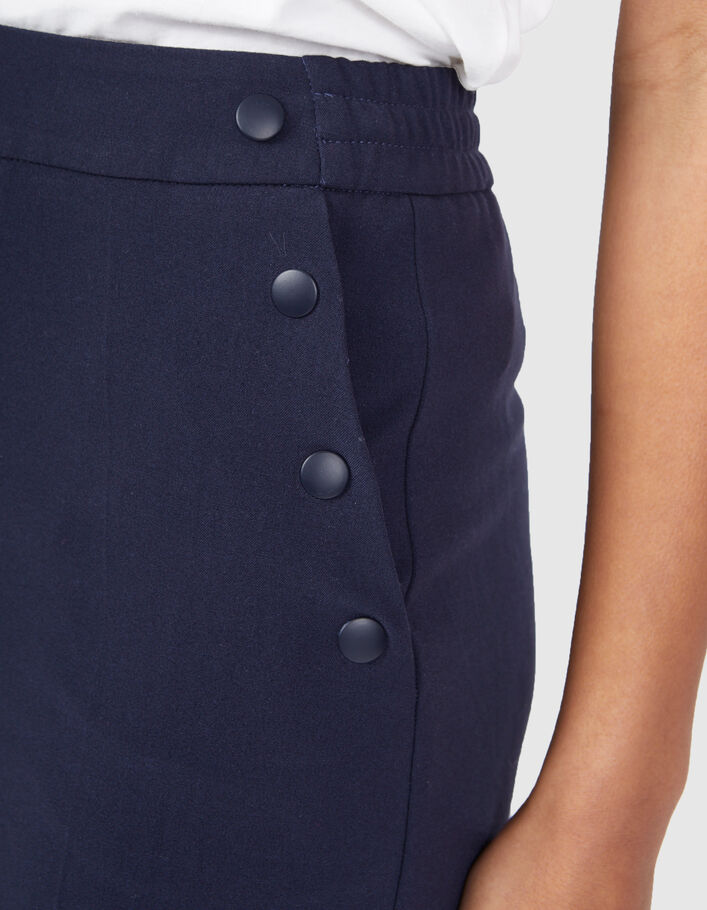I.Code navy wide-leg trousers with press-stud pockets - I.CODE