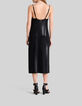 Schwarzes Midi-Damenkleid mit schmalen Tr&auml;gern-3
