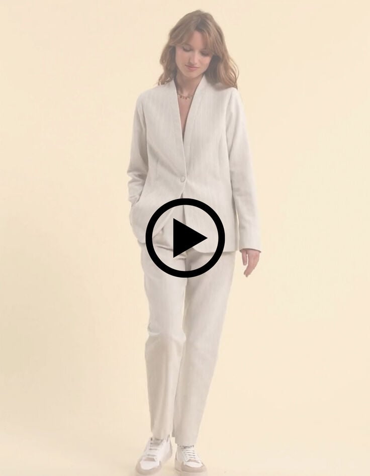 Grey striped tennis suit pants I.Code-10
