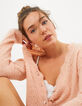 I.Code peach openwork knit cardigan-1