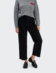 Jean boyfit noir à taille élastiquée I.Code-1