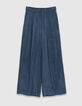 Dames Lyocell&reg;-mix marineblauwe getailleerde broek-7
