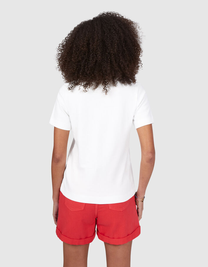Tee-shirt blanc cassé motif sunny arty I.Code  - I.CODE