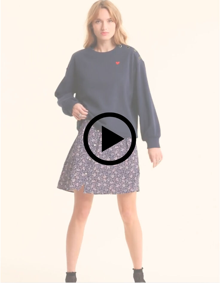 Sweat marine broderie c&oelig;ur I.Code-4