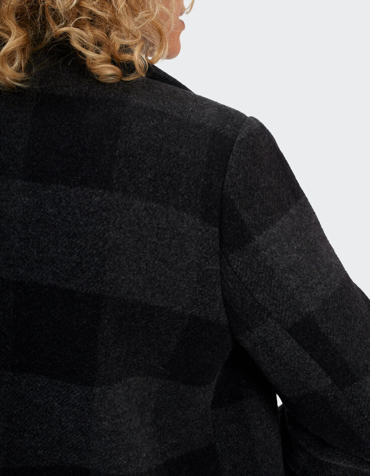 Abrigo largo antracita cuadros I.Code-5