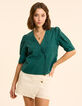 Top vert broderie anglaise boutonnage croisé I.Code-3