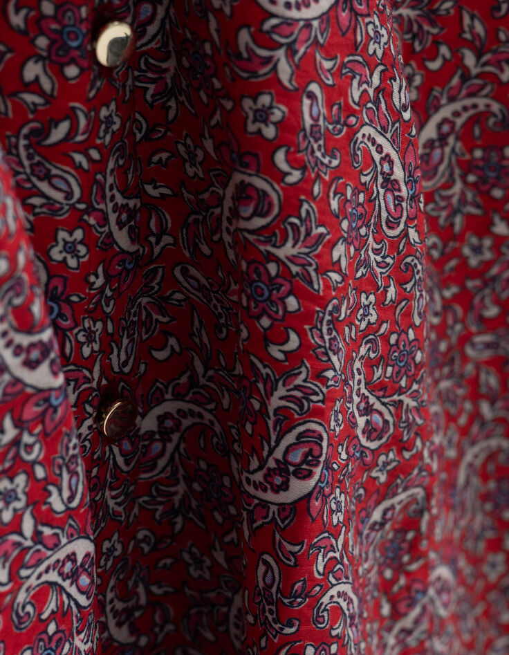 Robe fines bretelles rouge imprimé cachemire I.Code-8