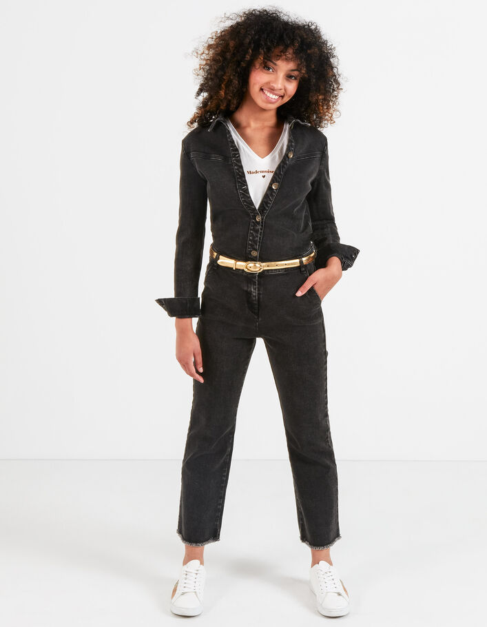 Combinaison longue en jean noire I.Code