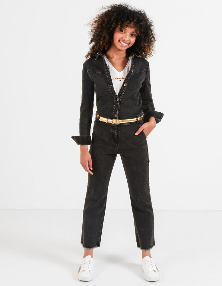 Combinaison longue en jean noire I.Code-5