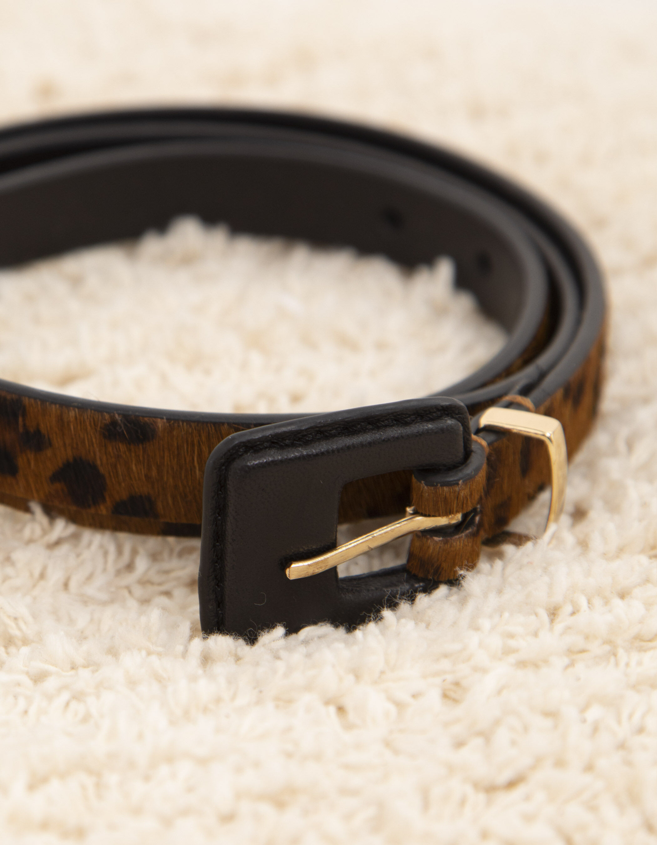Ceinture ch taigne en cuir fa on poulain l opard I.Code