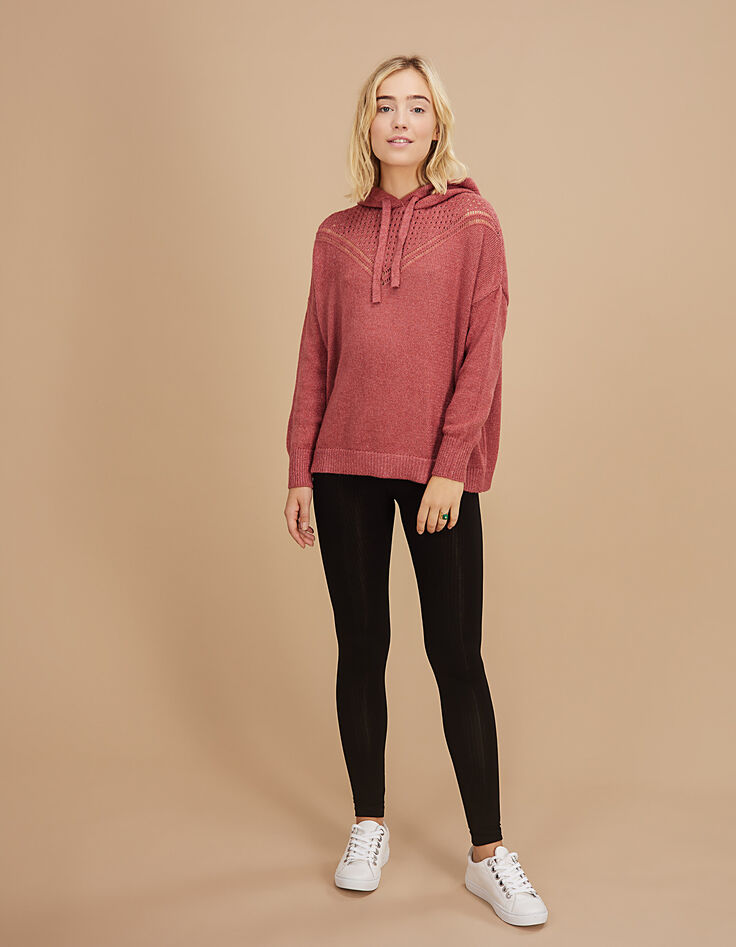 Schwarze Leggings mit gestreiftem Lurex-Gürtel I.Code-6