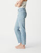 Blaue Cropped-Jeans f&uuml;r Damen mit sichtbaren Powerstretch-Kn&ouml;pfen-6