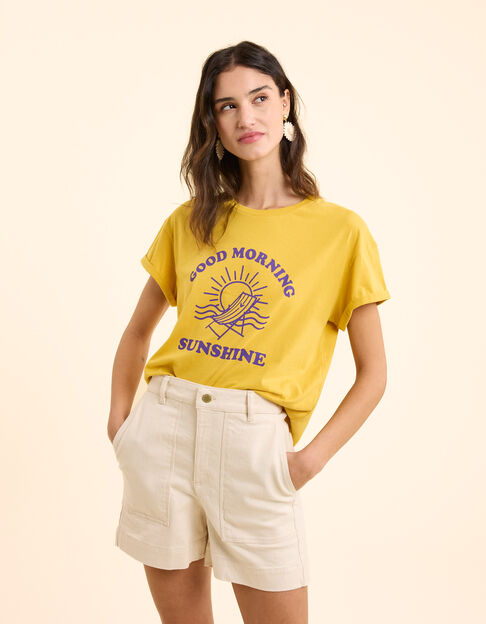 T-shirt jaune message visuel transat I.Code