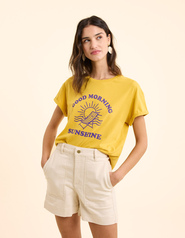 T-shirt jaune message visuel transat I.Code-1 T-shirt jaune message visuel transat I.Code-1