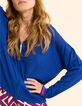 Blaue STRICKJACKE mit Kapuze und Reißverschluss, Lurexstrick I.Code-2