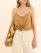 Top camel imprim&eacute; floral c&oelig;ur I.Code-1