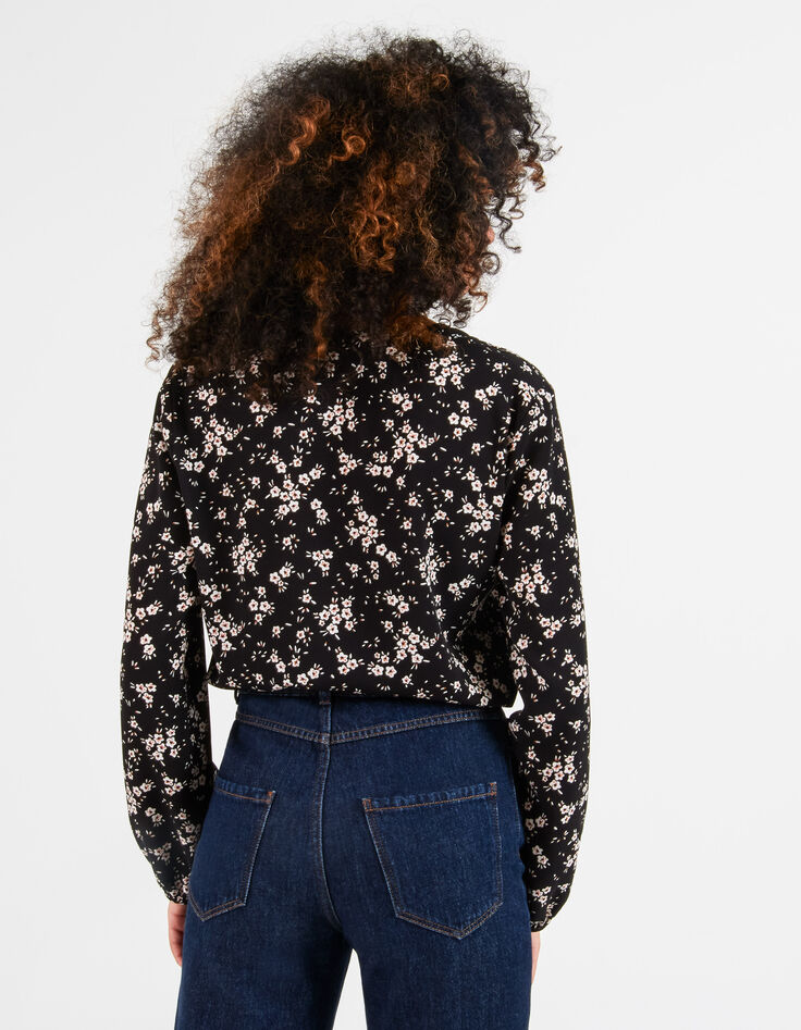 Blusa negra estampado flores invierno I.Code-3