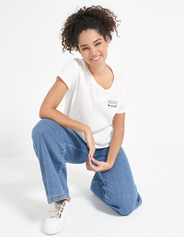 Tee-shirt neutre broderies noire poitrine I.Code-4