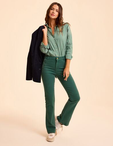 Jean flare vert I.Code