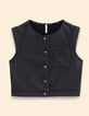 Top sans manches gris maille faux-uni I.Code-7