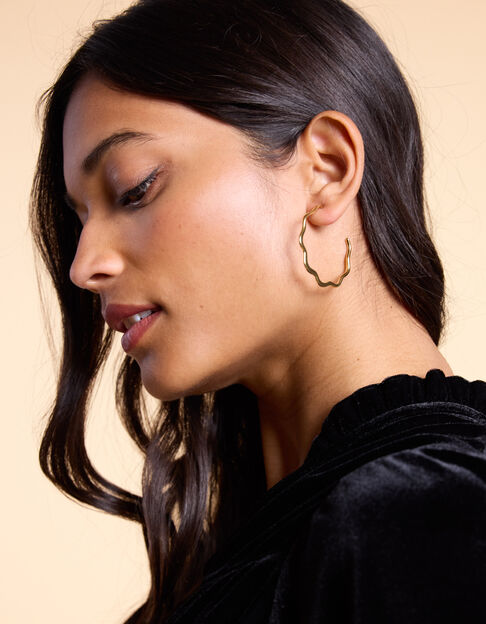 Boucles d'oreilles créoles crantées I.Code