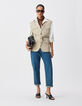Mujer chaqueta sahariana sin mangas beige-1