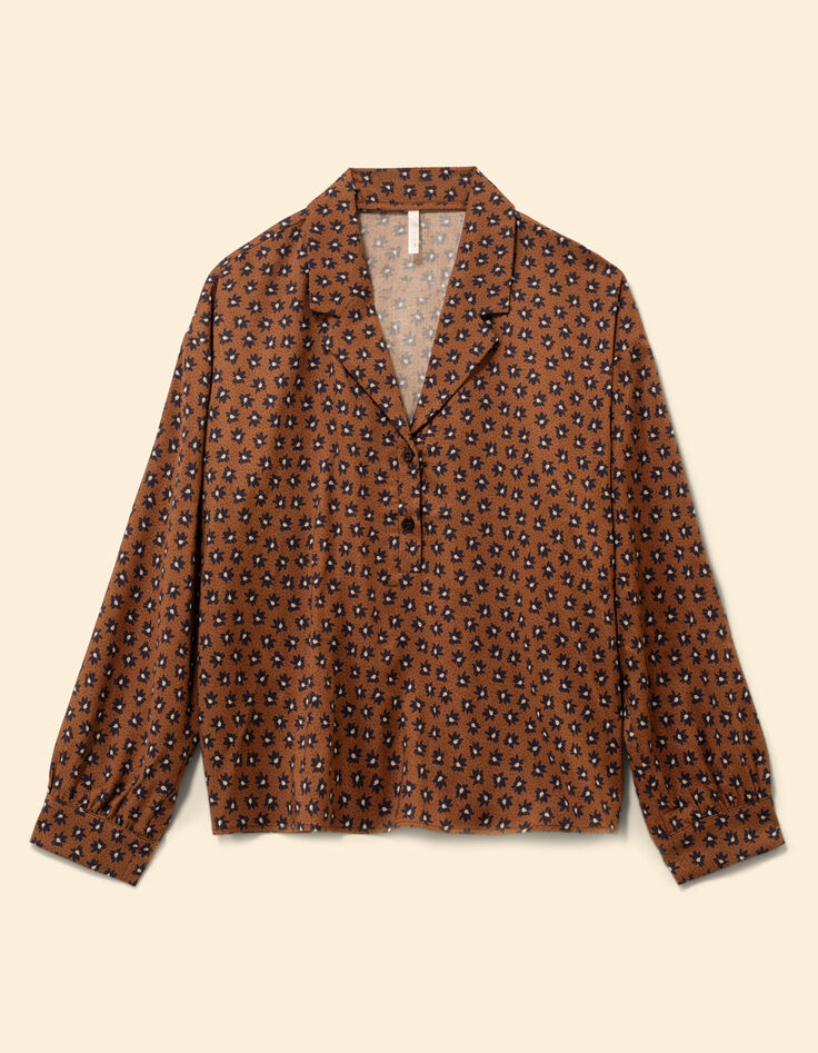 Blusa camel flores negras I.Code-6