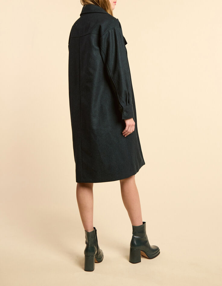 I.Code midnight green overcoat-4