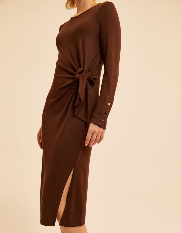 I.Code brown long tube dress to tie on side-3 I.Code brown long tube dress to tie on side-3