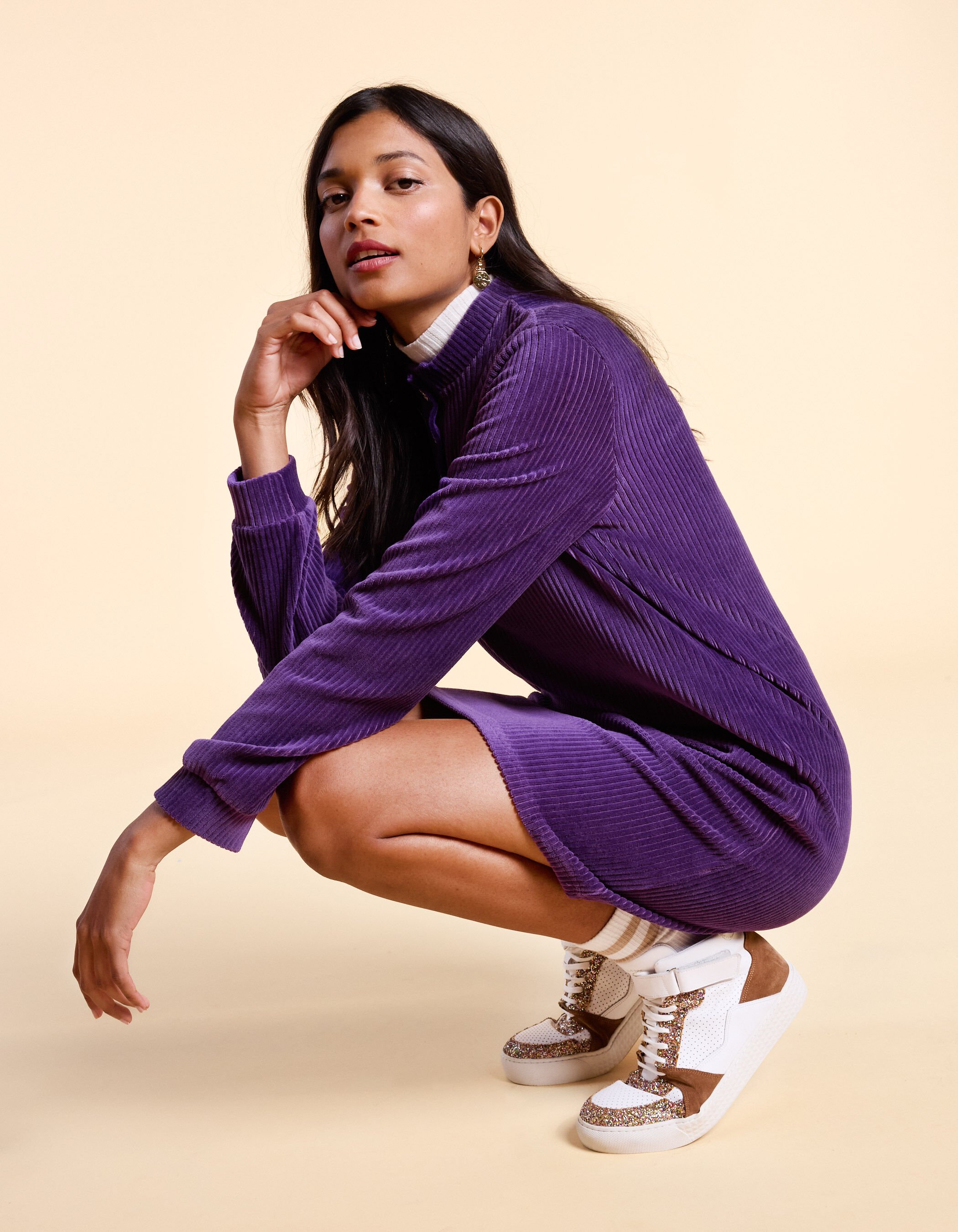 Dark purple sweater dress outlet