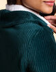 I.Code Midnight green ribbed velvet dress-5