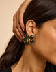 I.Code green flower earrings-2
