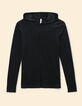 I.Code black hooded T-shirt with zipped collar-6