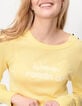 I.Code yellow sorbet knit sweater with embroidered slogan-5 I.Code yellow sorbet knit sweater with embroidered slogan-5
