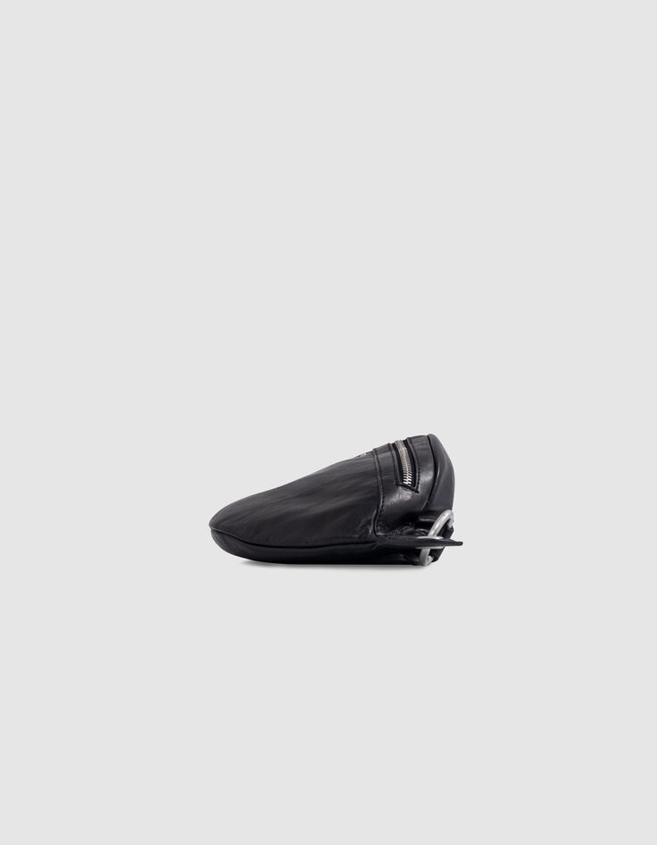 Damen 1440 schwarz Leder Bananentasche-6