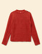 Orangener Strickpullover Schulterknöpfe I.Code-1