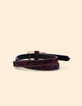 Ceinture fine bordeaux cuir motif léopard I.Code-3
