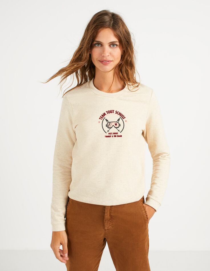 I.Code ecru ski mask image sweatshirt-2