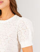 I.Code ecru top with heart eyelet embroidery-2