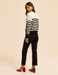 I.Code ecru sailor sweater with black stripes-4