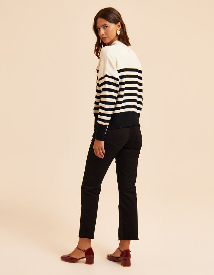 I.Code ecru sailor sweater with black stripes-4 I.Code ecru sailor sweater with black stripes-4