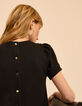 I.Code black ribbed short-sleeved top-3