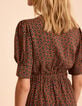 I.Code camel dress with black flower print-5 I.Code camel dress with black flower print-5