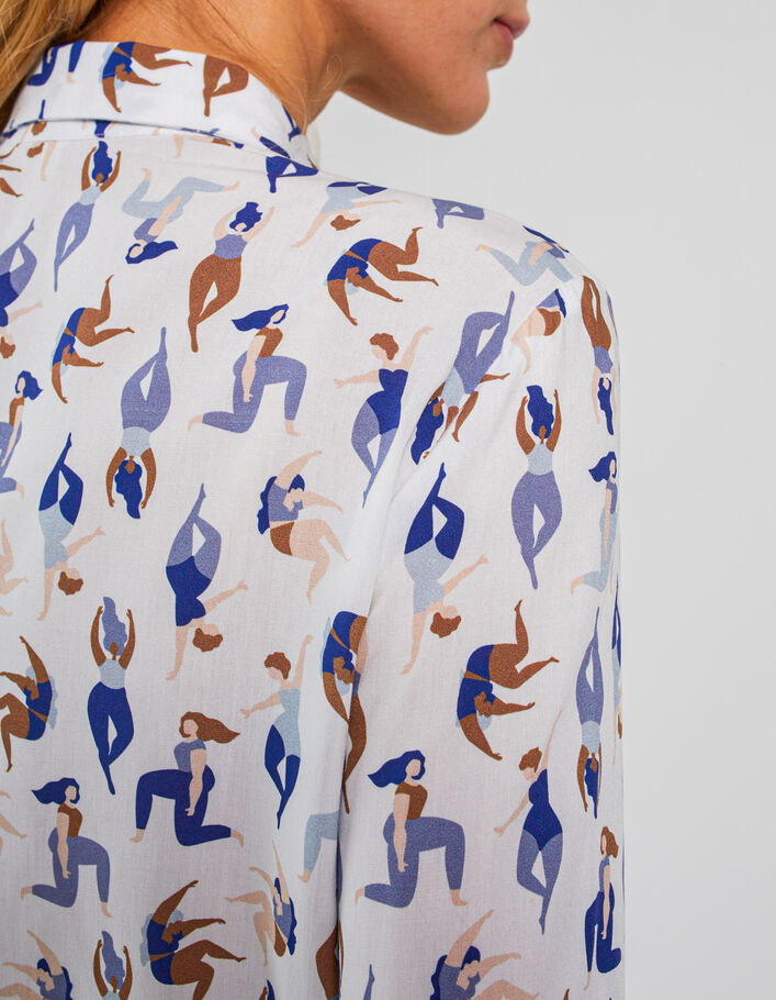 Cremeweiße Bluse mit Women-Print I.Code - I.CODE