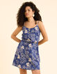 Robe fines bretelles marine imprimé maxi fleurs I.Code-4